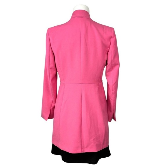Structured Tailored Pink Longline Blazer Jacket Medium -Fitted Lined Statement - Picture 9 of 13